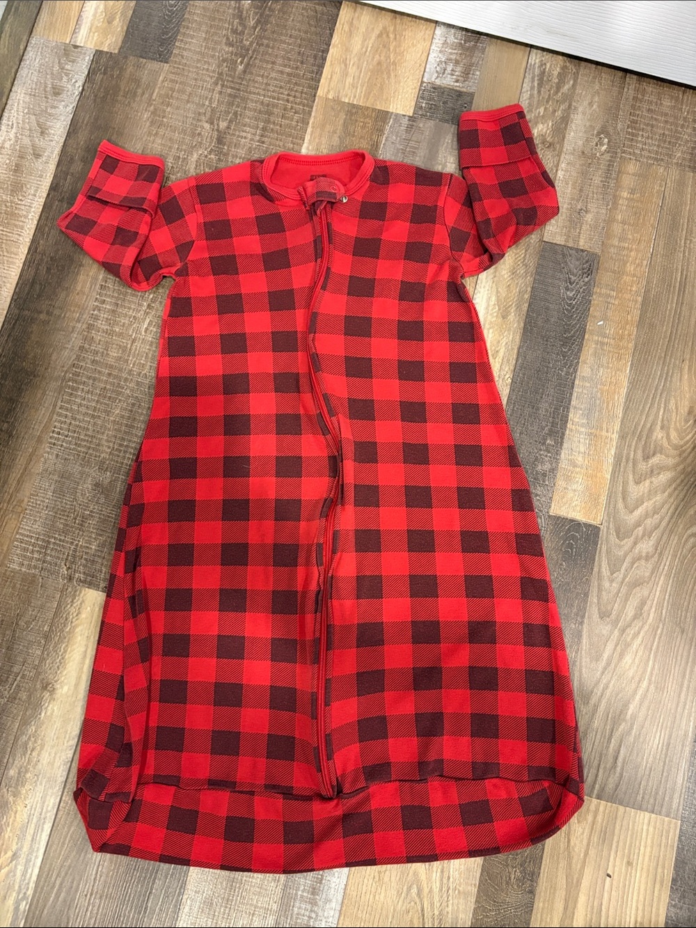 Red Buffalo Plaid Kids Sleep Sack with Front Zip